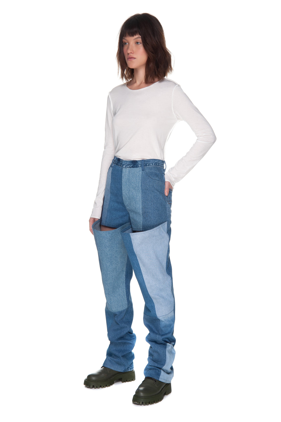 Patchwork Wader Jeans