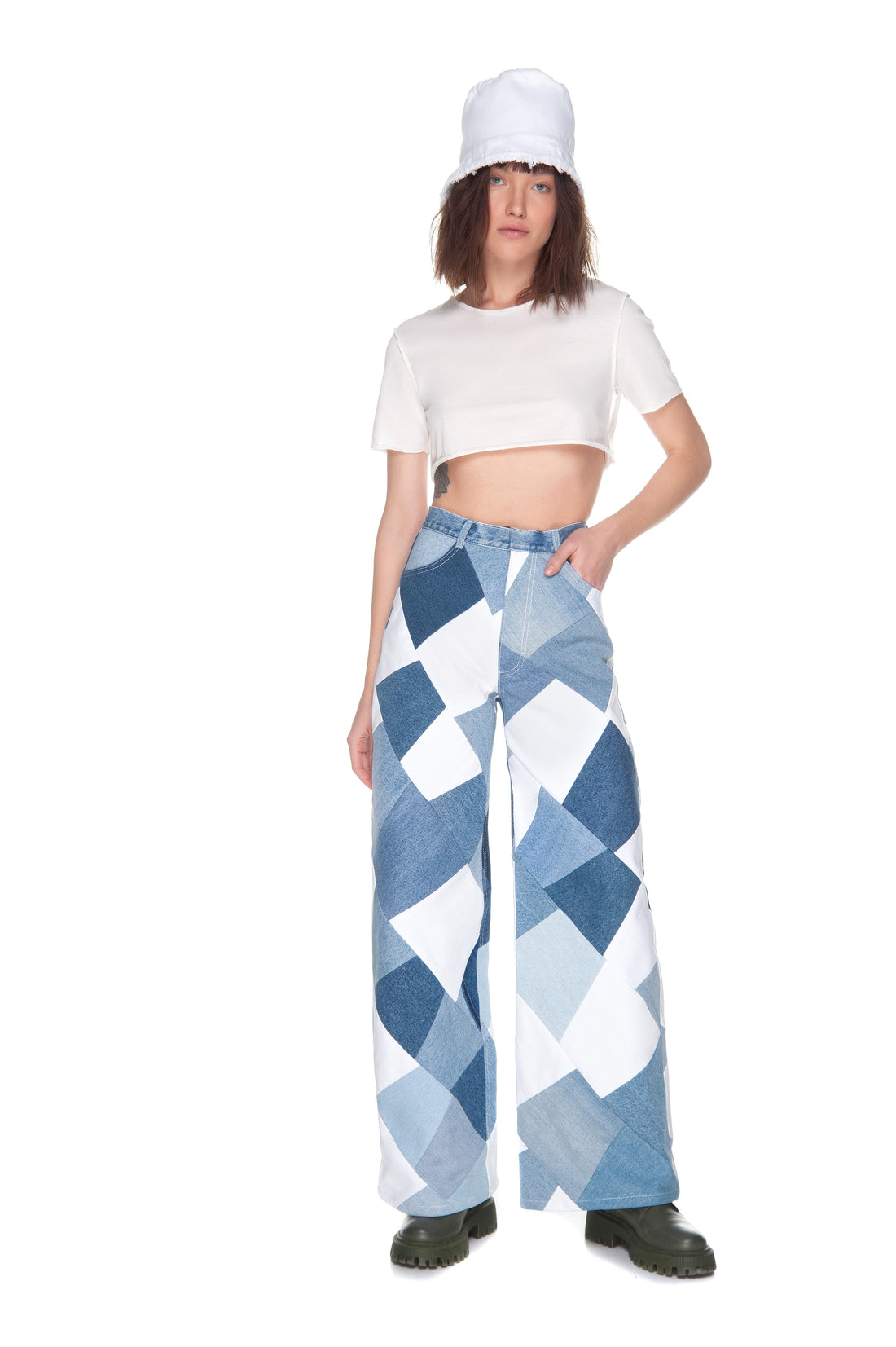 Patchwork Wide Jeans