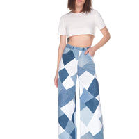 Patchwork Wide Jeans