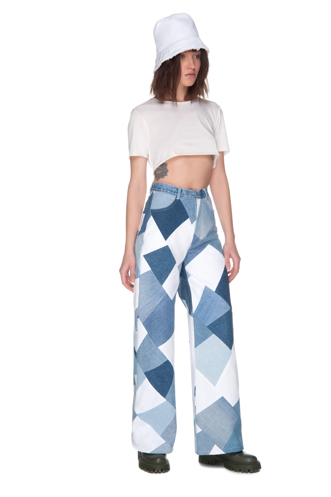 Patchwork Wide Jeans
