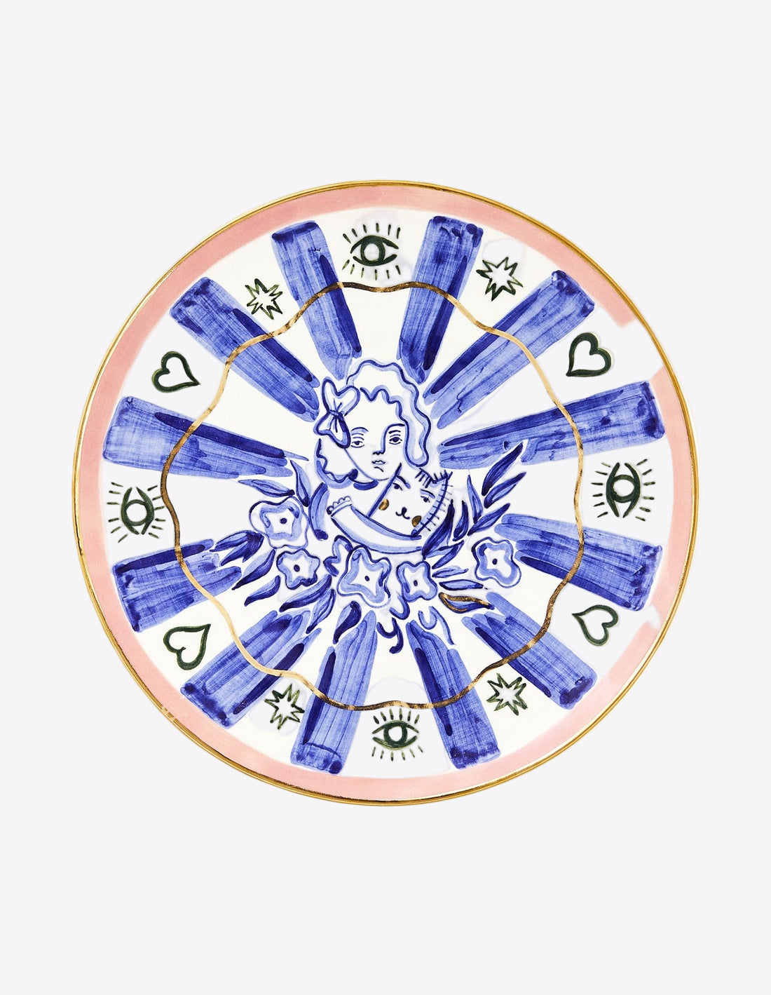 Rabbit plate with a girl