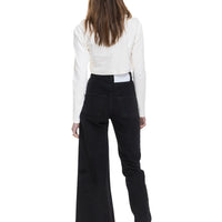 Asymmetric jeans in black