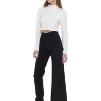 Asymmetric jeans in black
