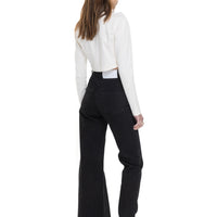 Asymmetric jeans in black