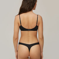 Black low rise thong