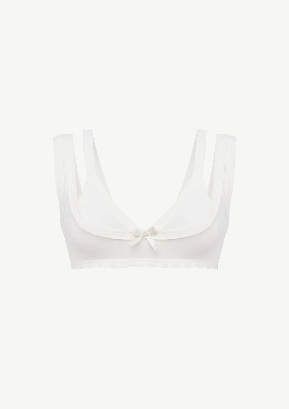 Weightless Double-bra top in white