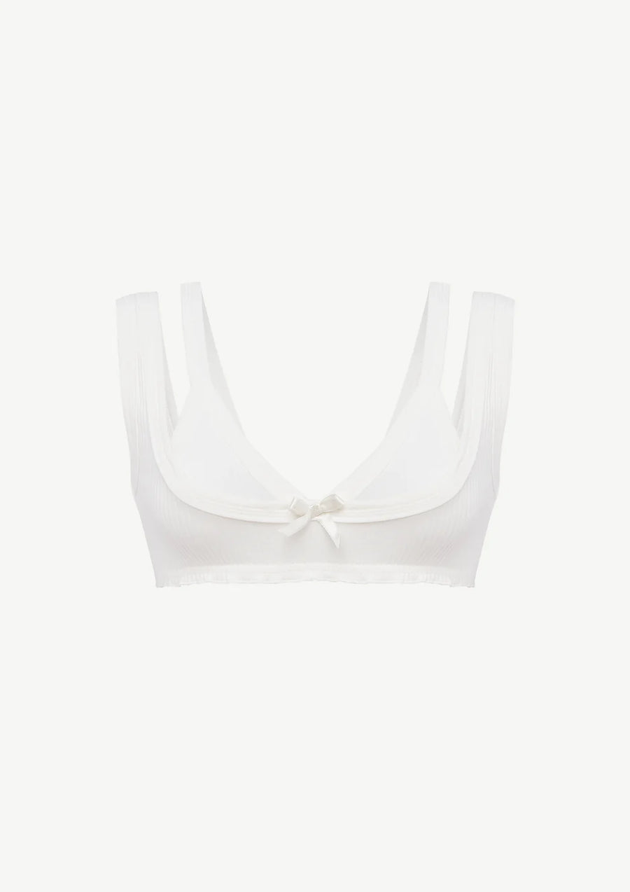 Weightless Double-bra top in white