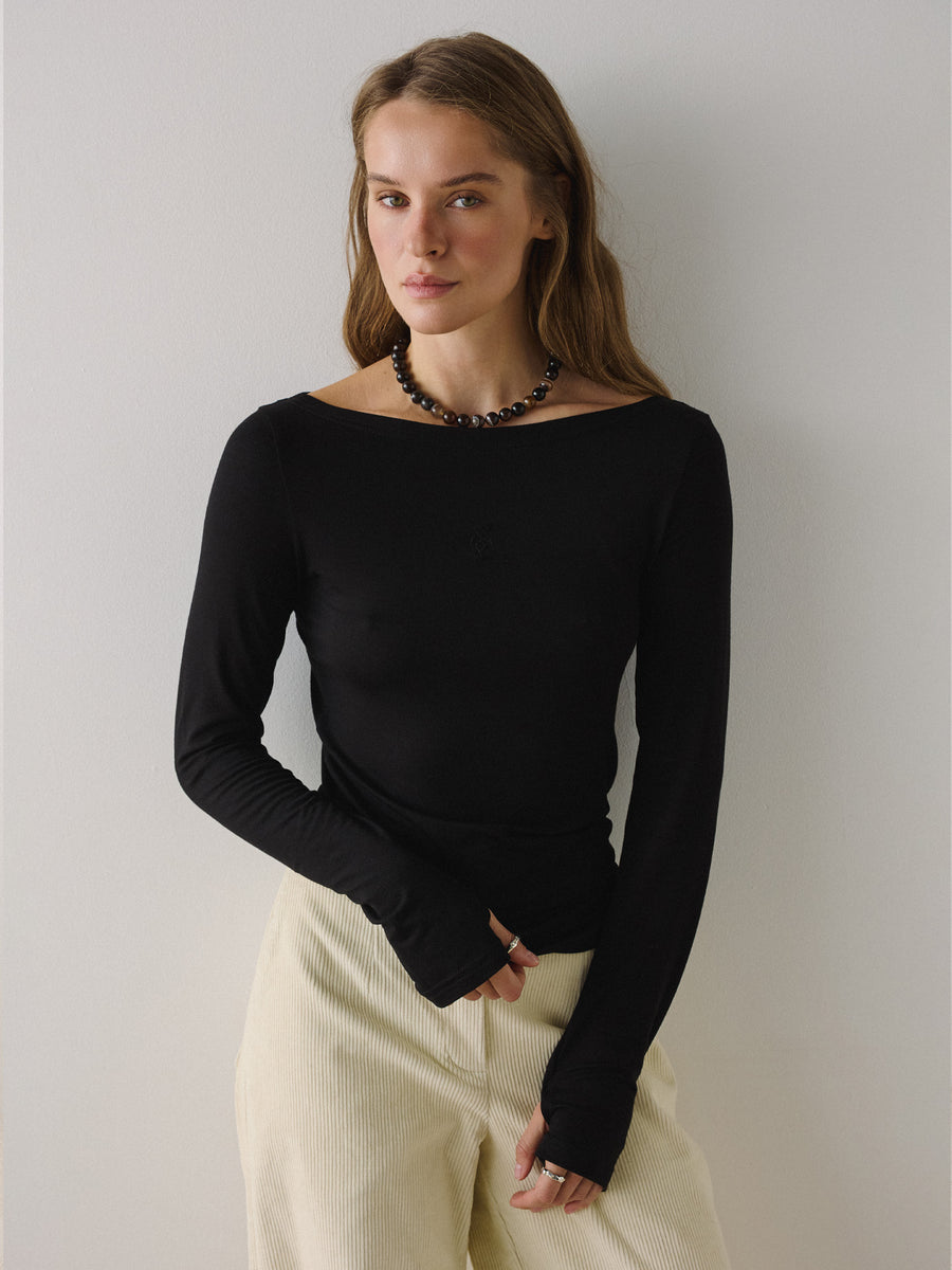 Basic Longsleeve Top in black
