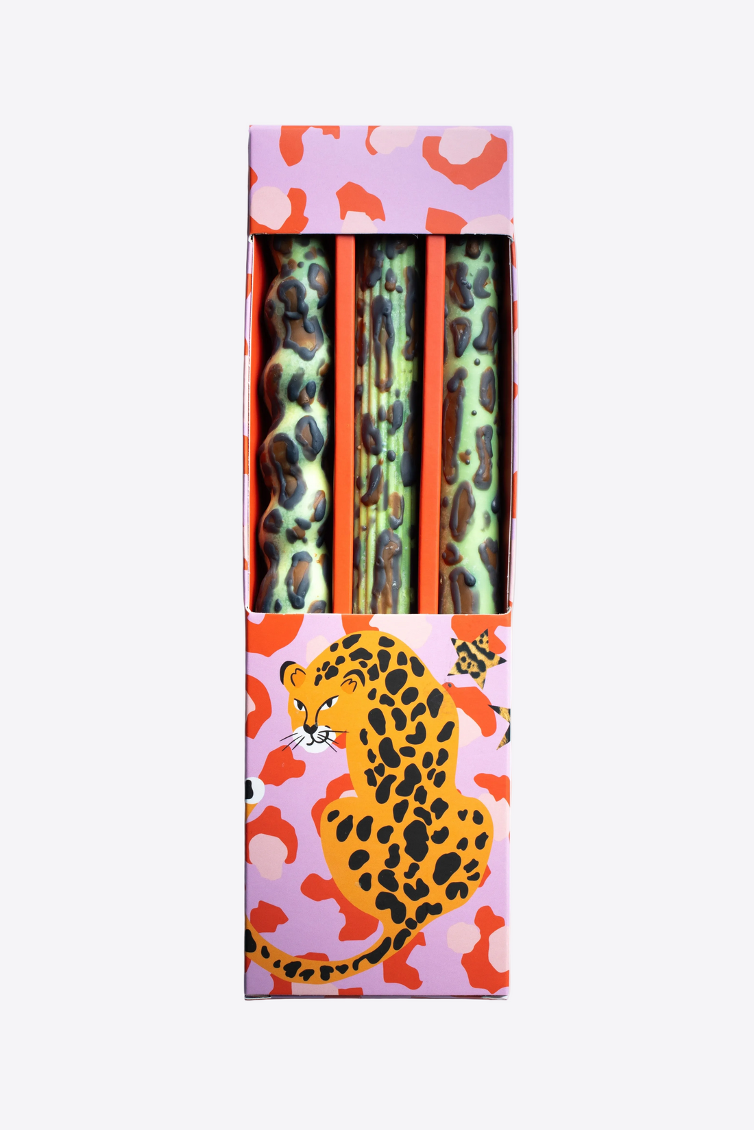 Yellow Leopard Taper Candles