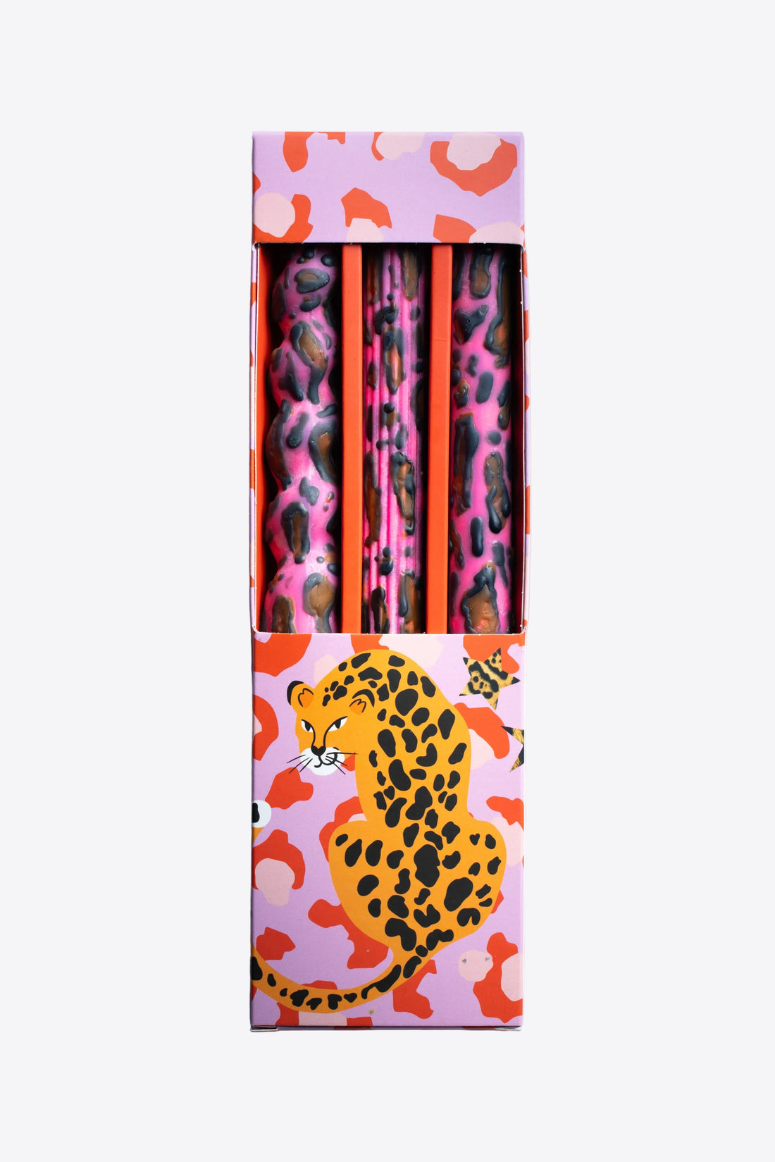 Pink Leopard Taper Candles