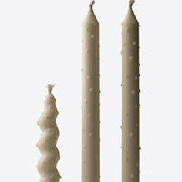 Dotted Taper Candles in white