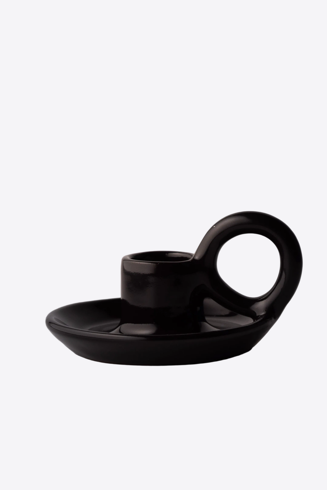 Black Ceramic Candle Holder
