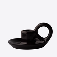 Black Ceramic Candle Holder