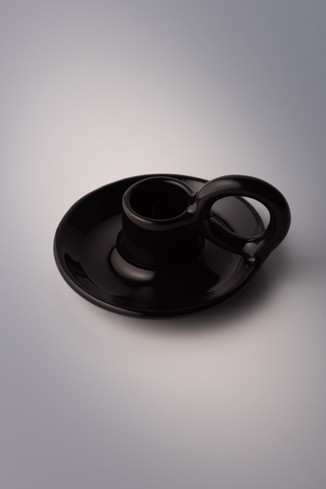 Black Ceramic Candle Holder