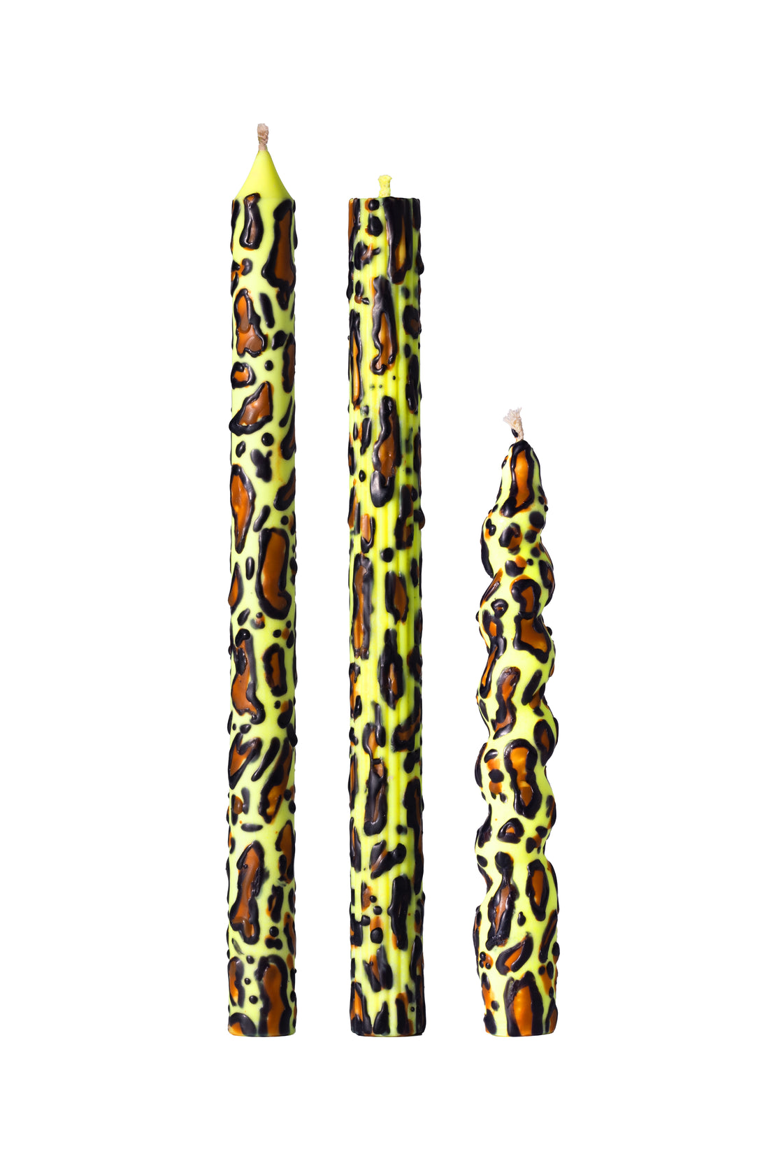 Yellow Leopard Taper Candles