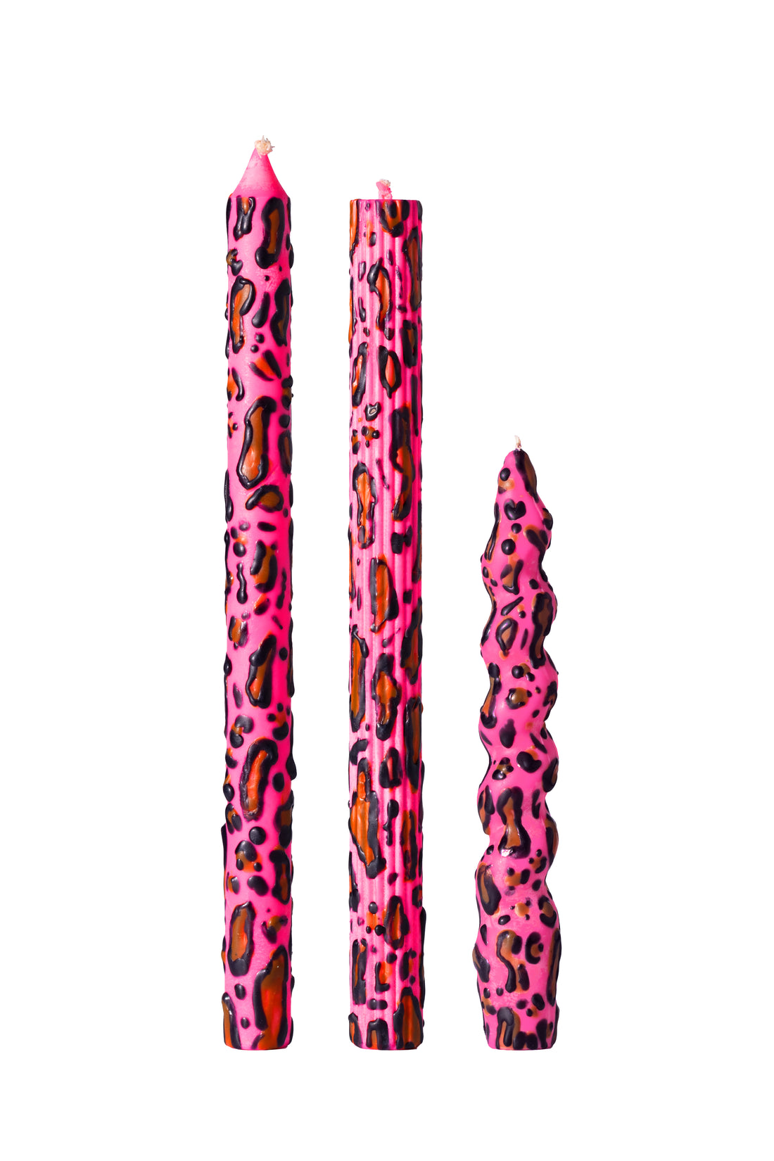 Pink Leopard Taper Candles
