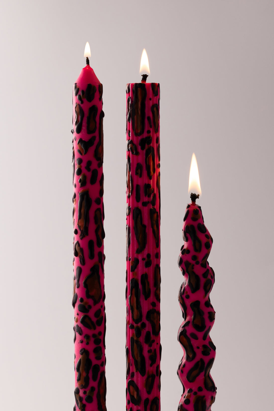 Pink Leopard Taper Candles