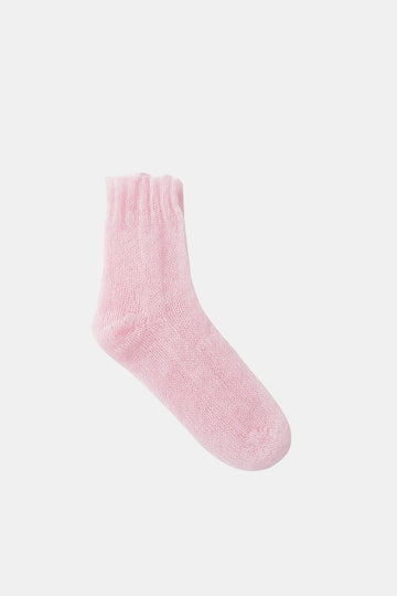 pink rose mohair socks handmade gift present Christmas winter