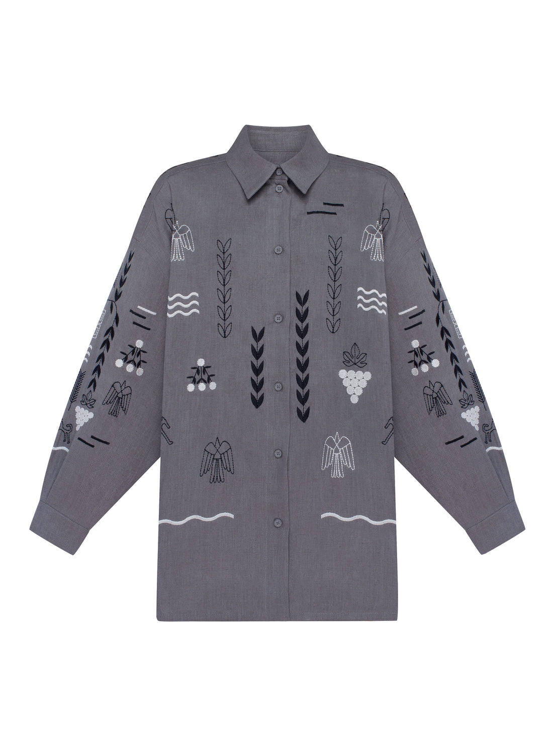 Slovo Vyshyvanka Shirt in Grey