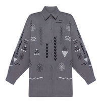Slovo Vyshyvanka Shirt in Grey