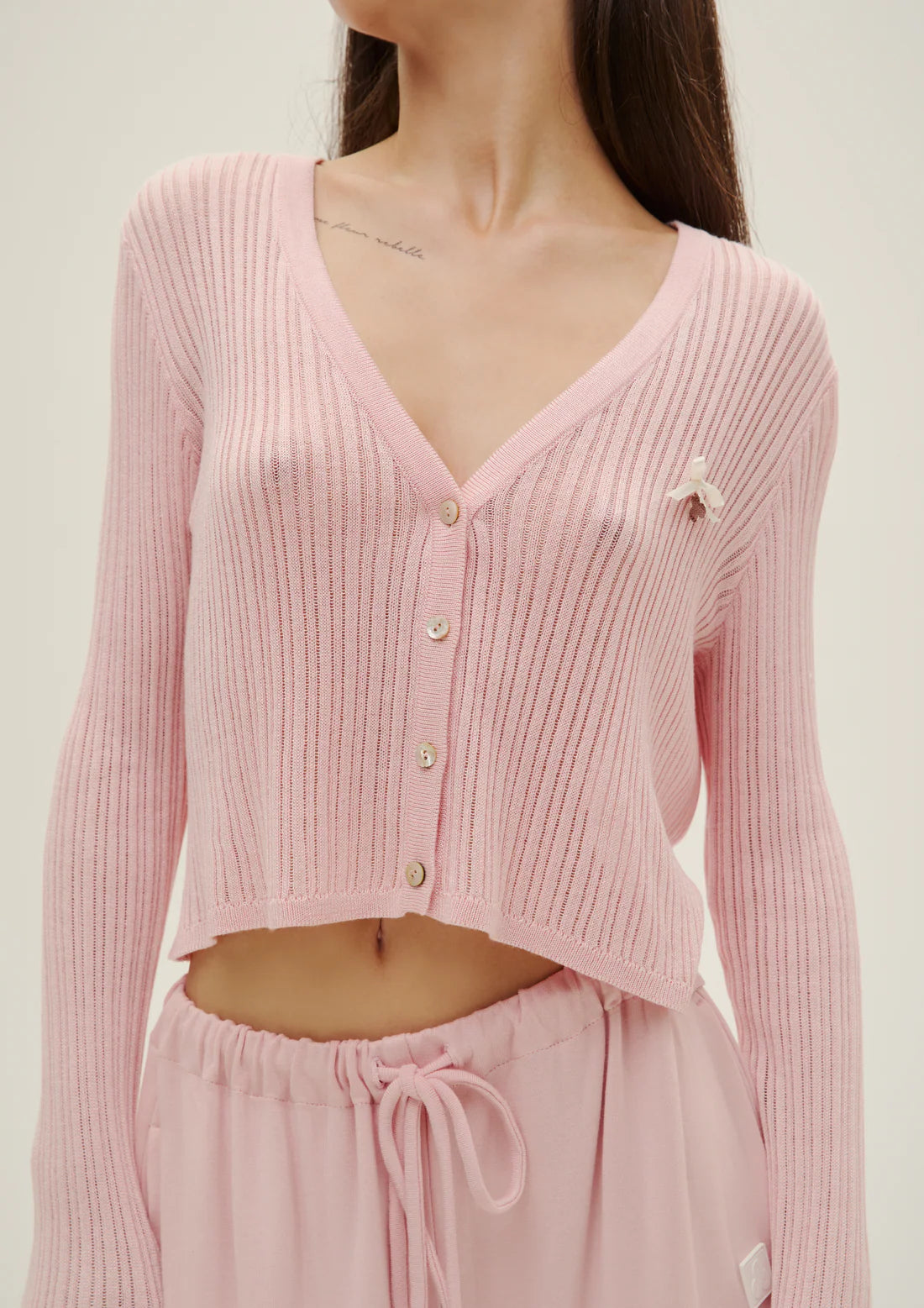 Knitted Cardigan In Pink