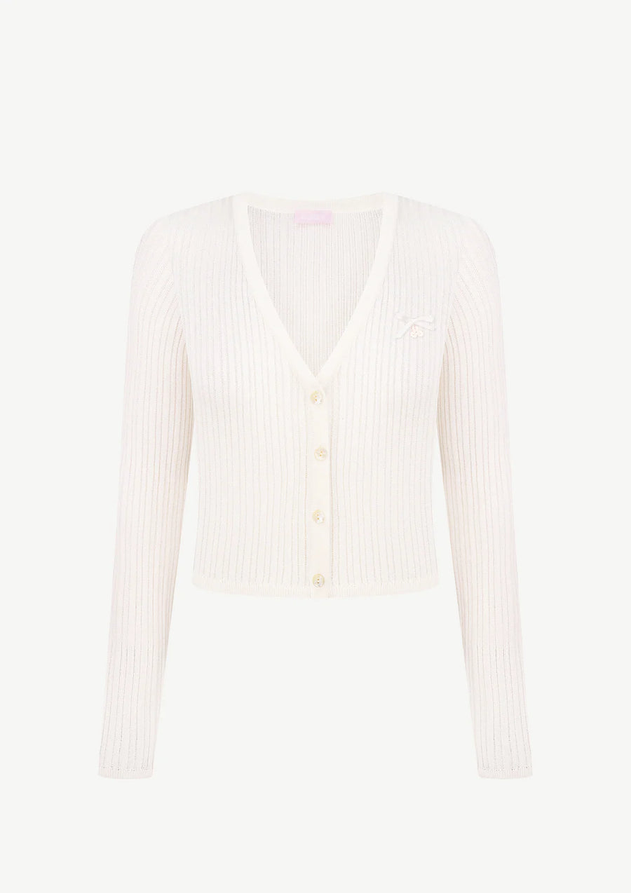 Knitted Cardigan In Almond Milk