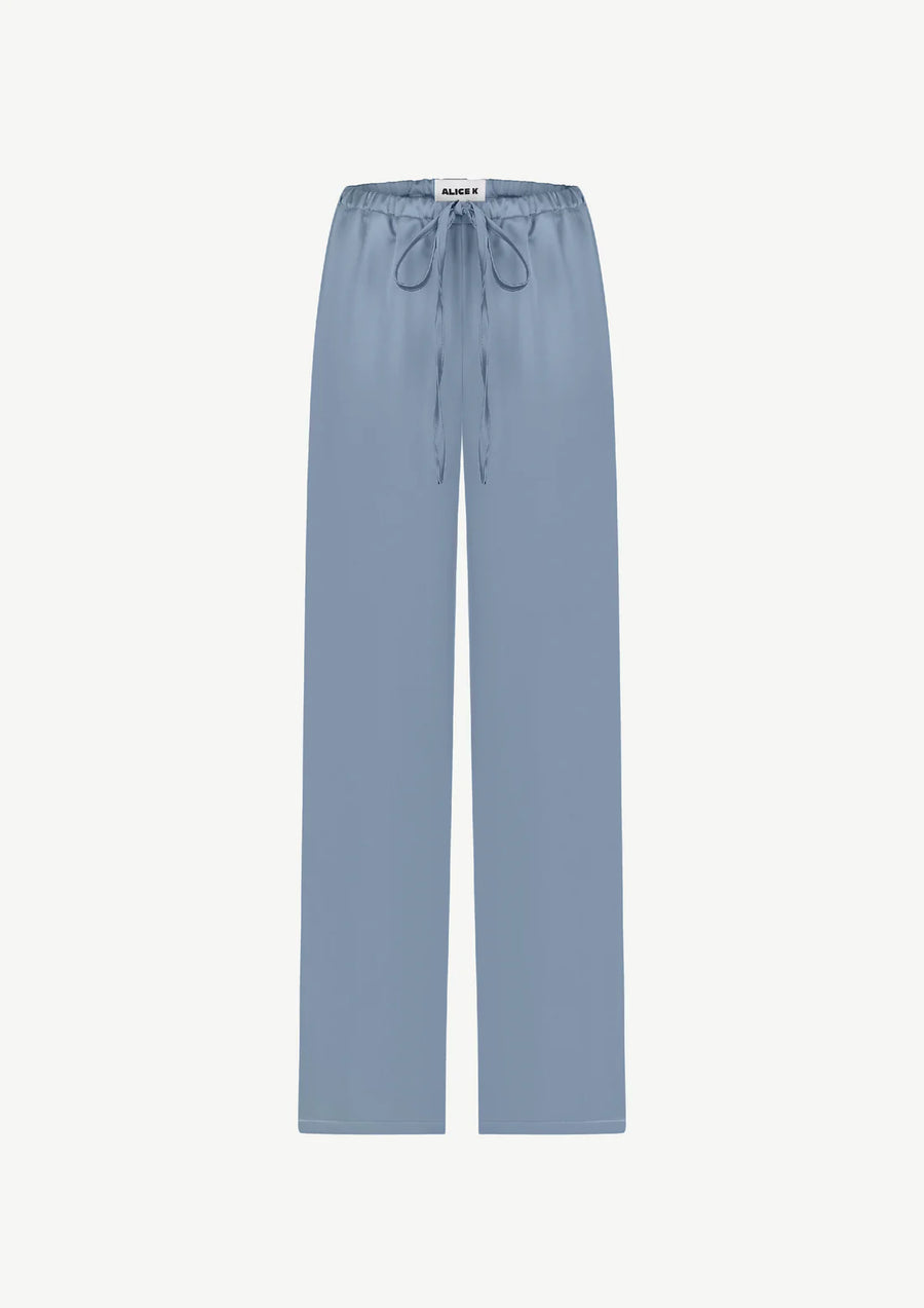 Satin Trousers in ash blue