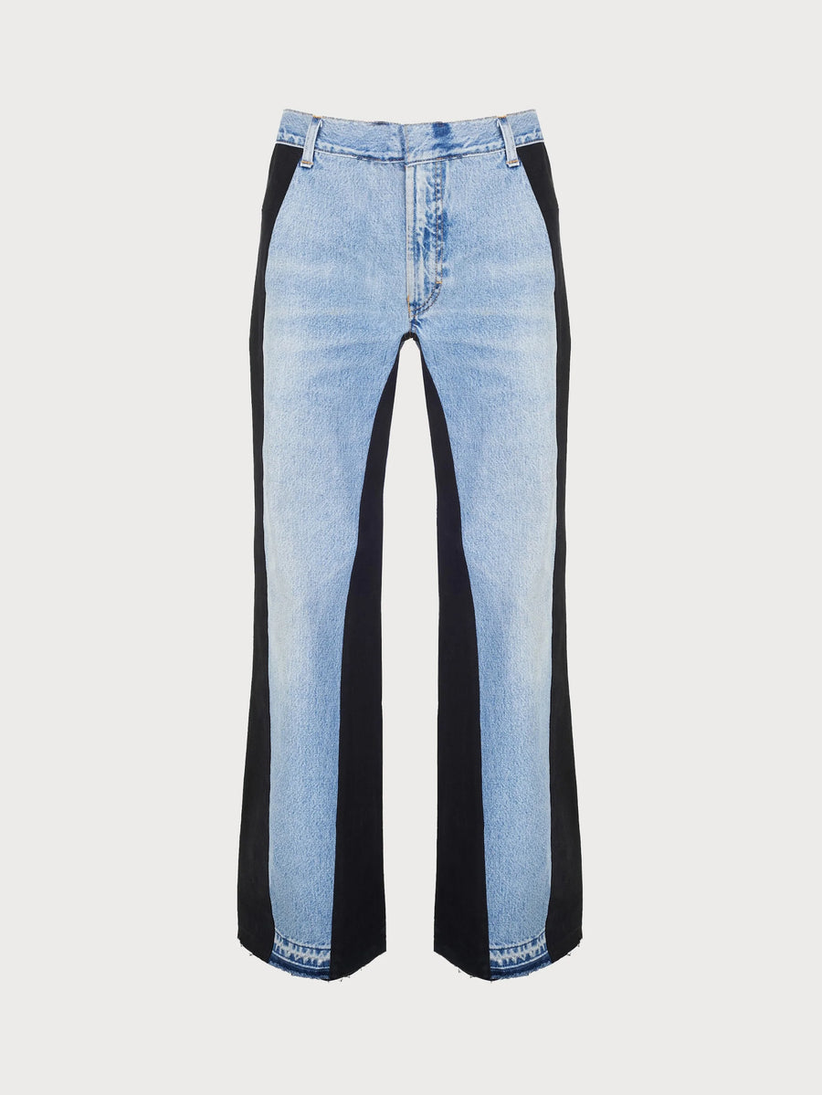 Jeans with Contrast Side Lines