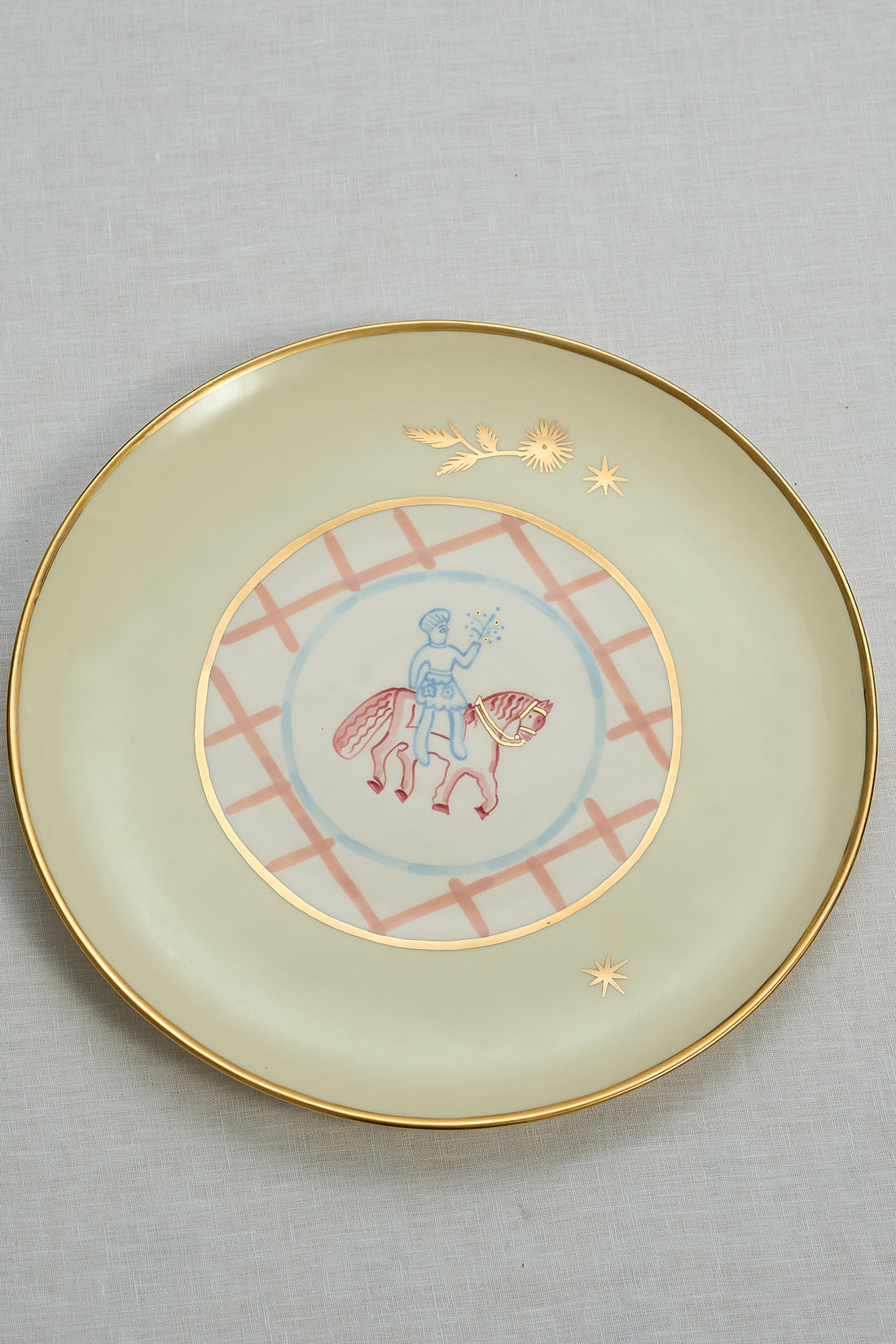 Horseman Plate with Flowers