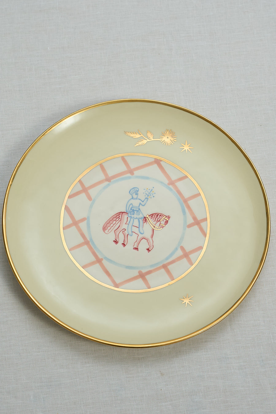 Horseman Plate with Flowers