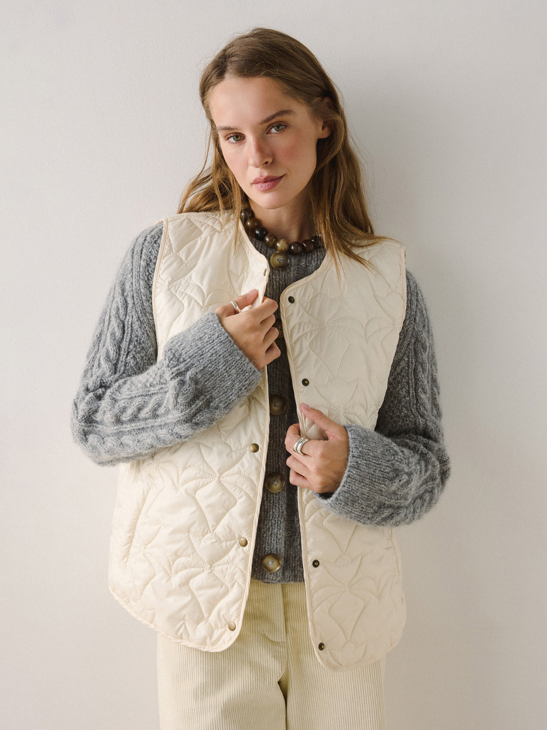 Puffer Vest in milk