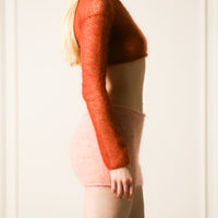 Mohair Skirt in strawberry pink