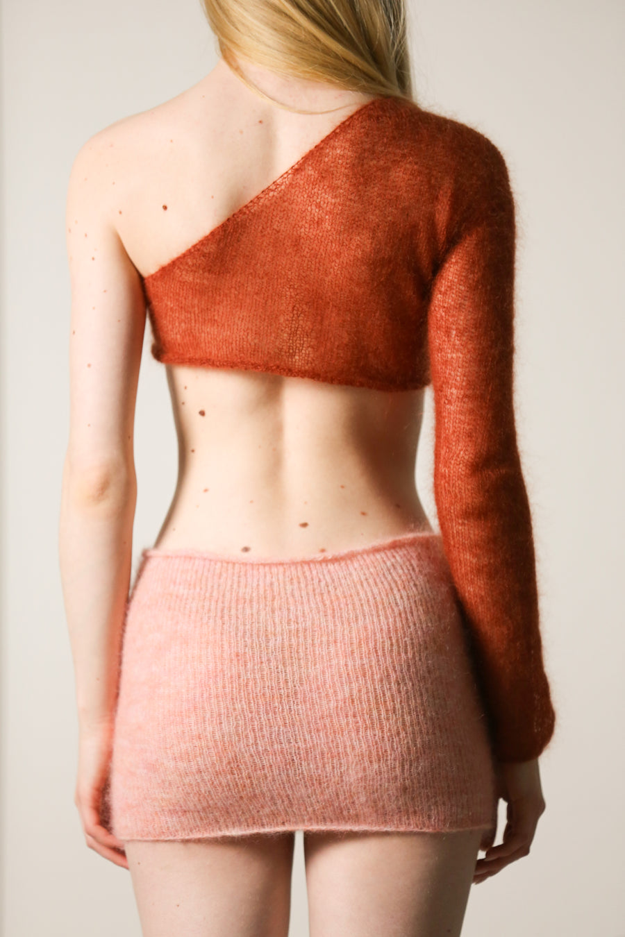 Mohair Skirt in strawberry pink