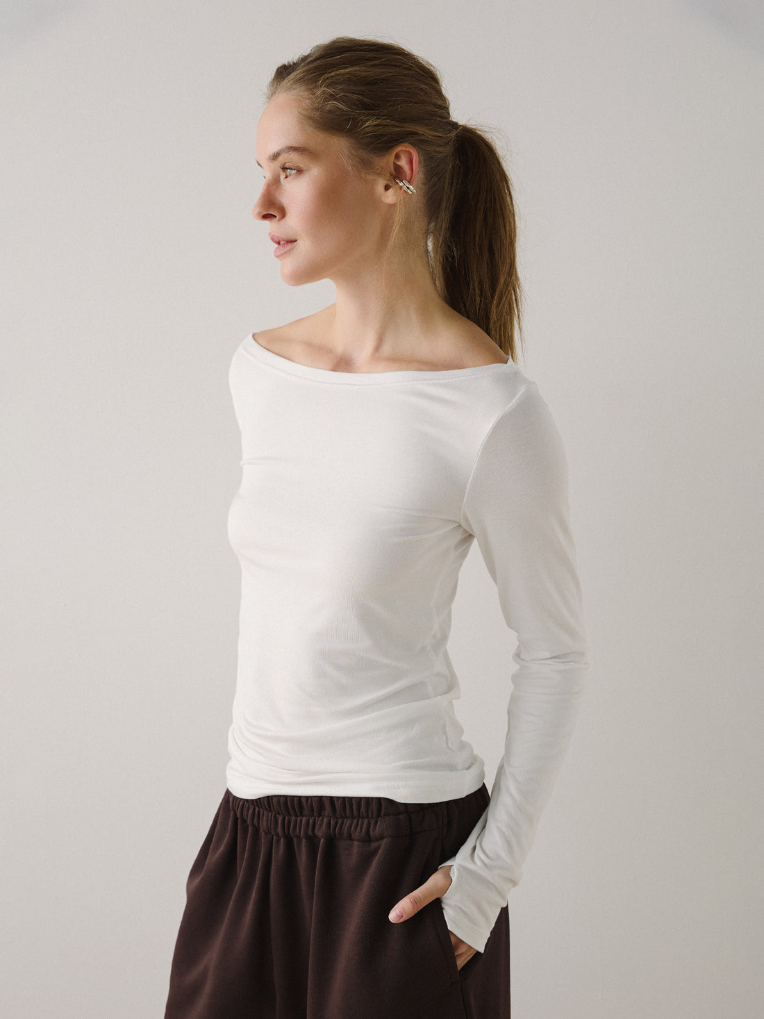 Basic Longsleeve Top in milk