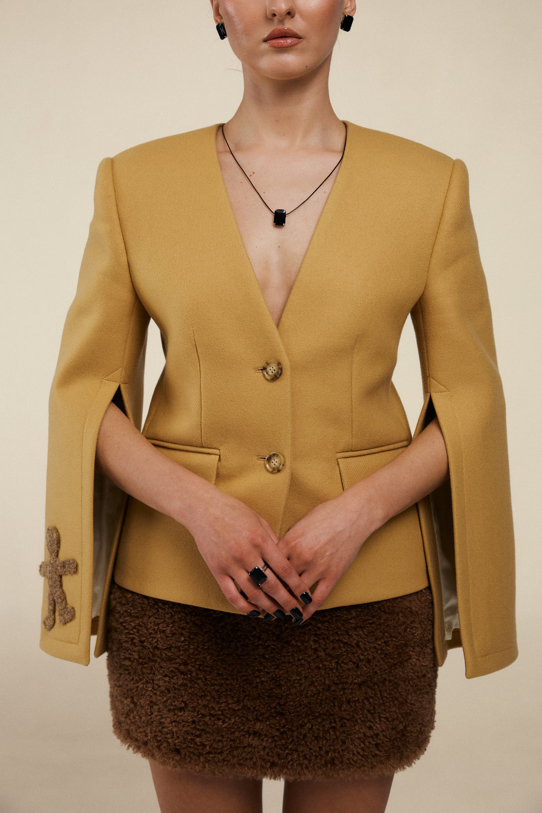Grace Blazer in mustard yellow