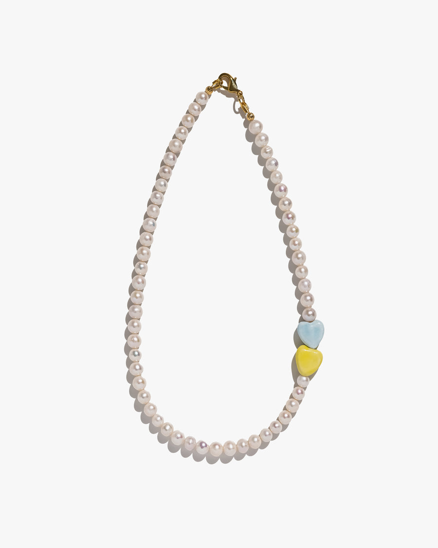 UA necklace with porcelain hearts