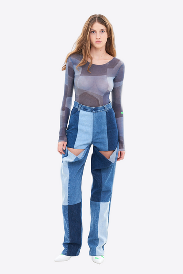 Patchwork Wader Jeans