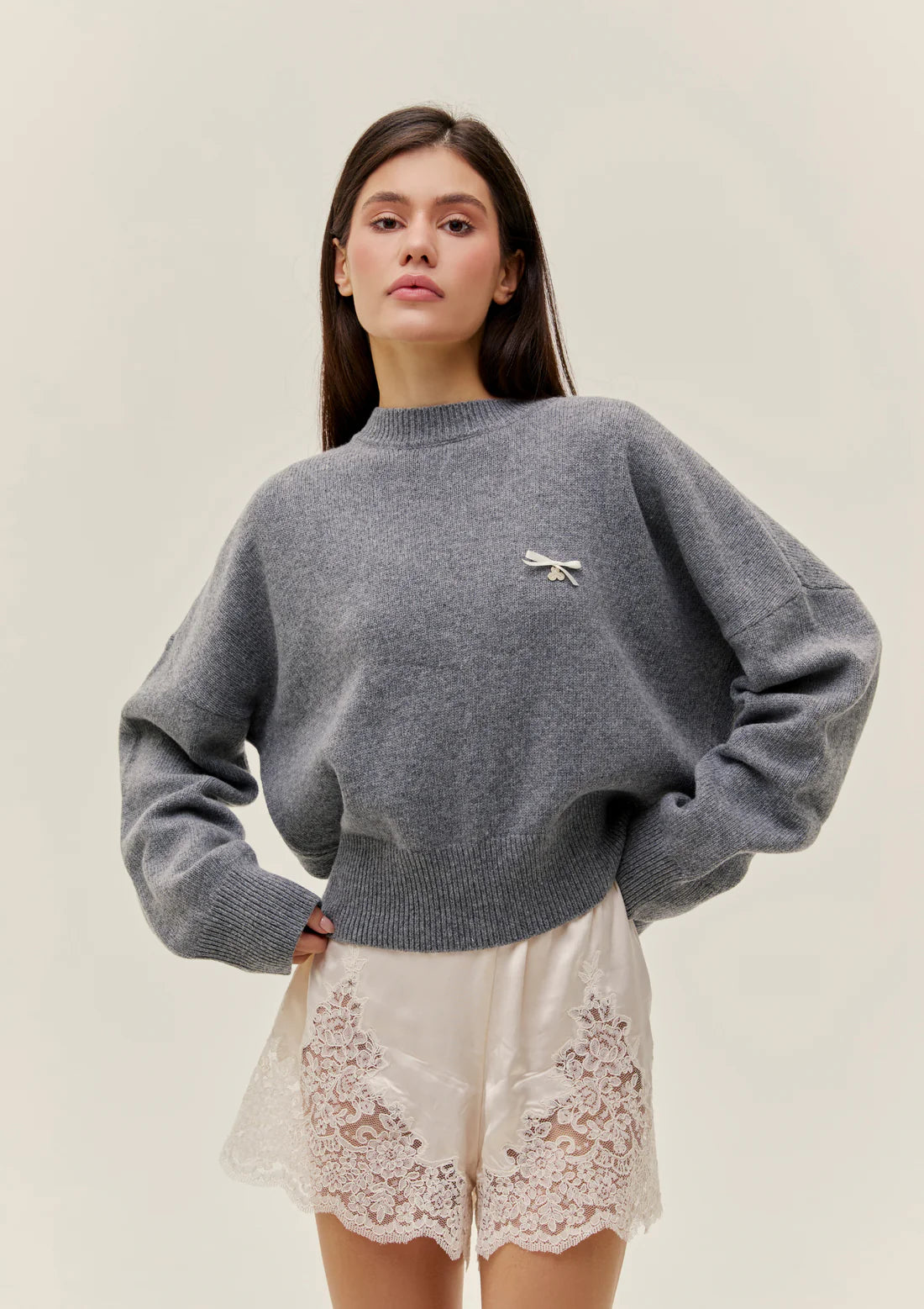 Lambswool Sweater In Grey