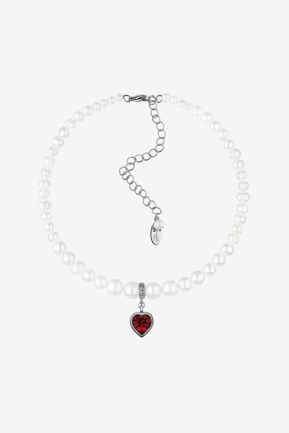 Pearls Choker With Red Heart