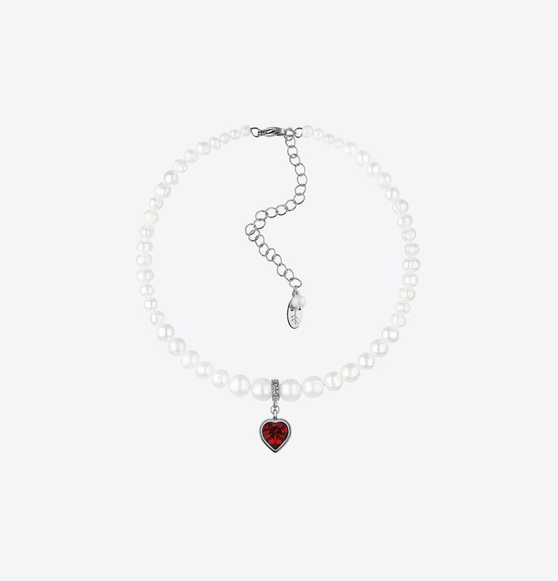 Pearls Choker With Red Heart