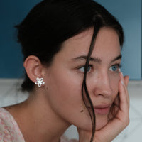 Flower Earrings in silver