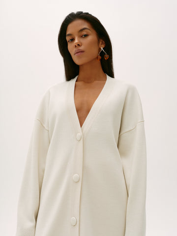 Relaxed Fit Cardigan in pearl
