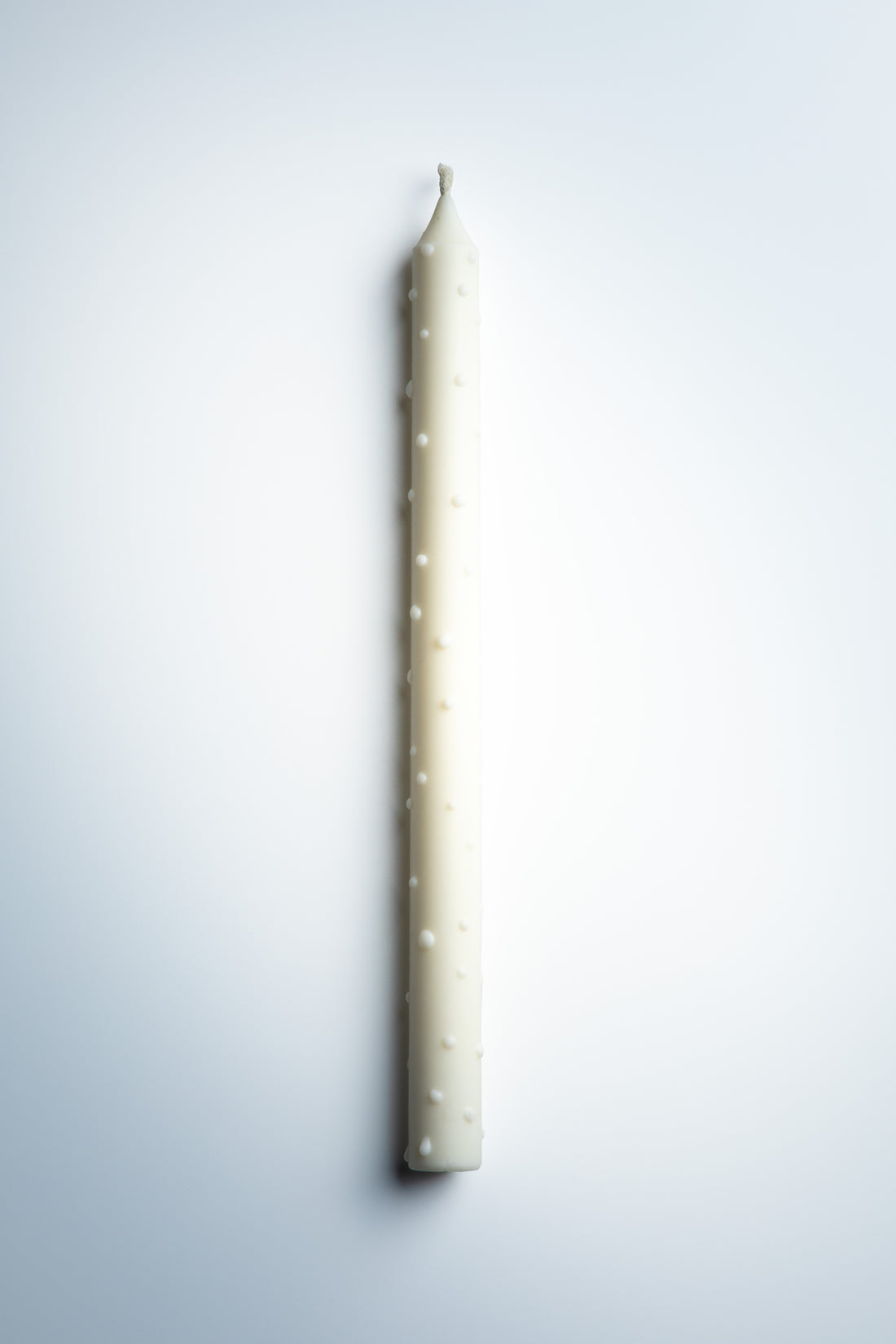 Dotted Taper Candles in white