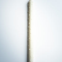 Dotted Taper Candles in white