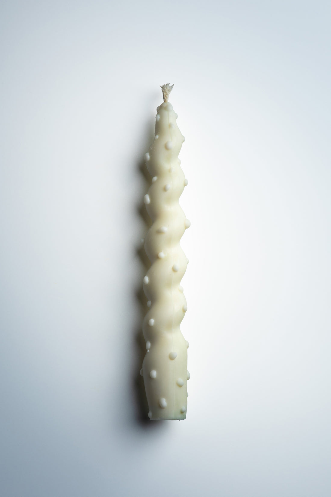 Dotted Taper Candles in white