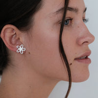 Flower Earrings in silver