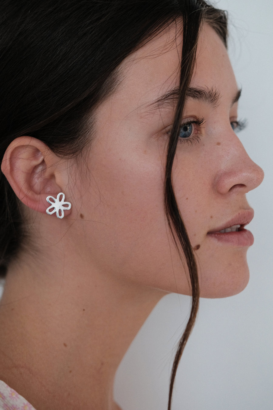 Flower Earrings in silver