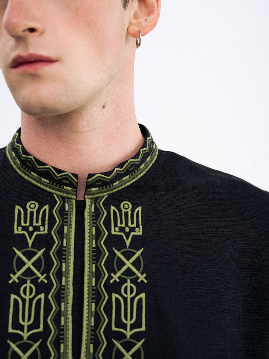 Kyivan Rus Men’s Vyshyvanka Shirt in black