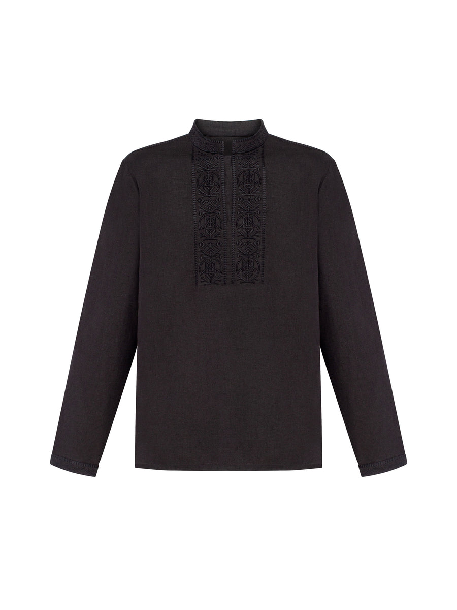 Khartiia Men's Vyshyvanka Shirt in black