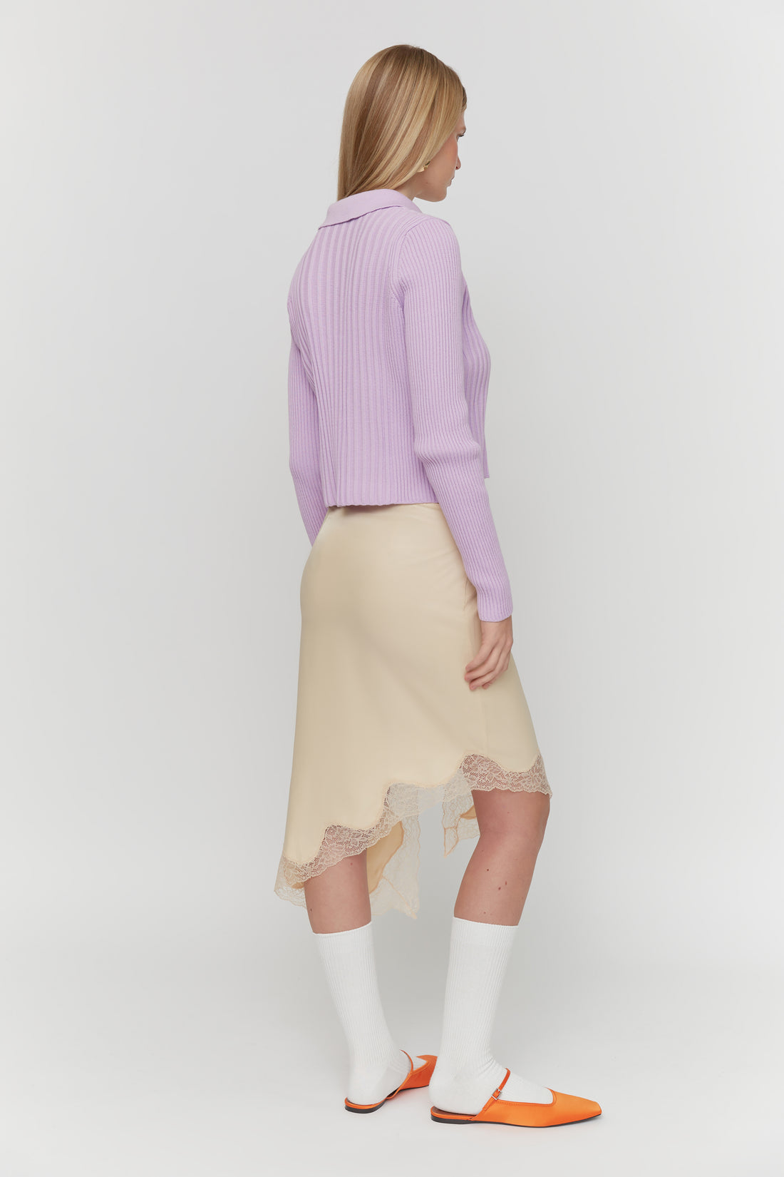 Lilac Ribbed Cardigan